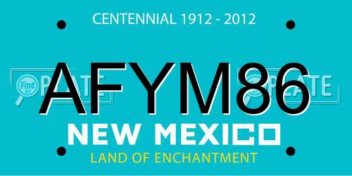 AFYM86 New Mexico License Plate