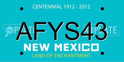 AFYS43 New Mexico License Plate