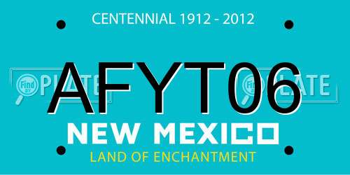 AFYT06 New Mexico License Plate