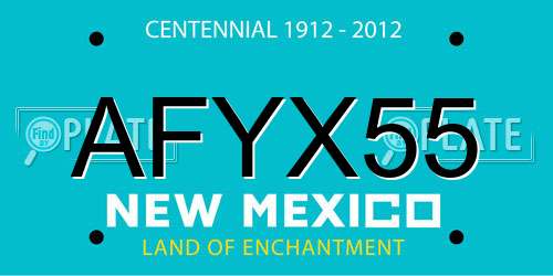 AFYX55 New Mexico License Plate