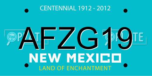 AFZG19 New Mexico License Plate