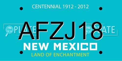 AFZJ18 New Mexico License Plate