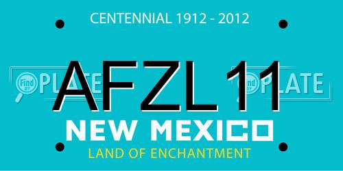 AFZL11 New Mexico License Plate