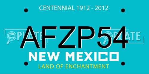 AFZP54 New Mexico License Plate