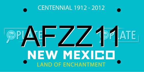 AFZZ11 New Mexico License Plate
