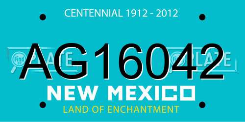 AG16042 New Mexico License Plate