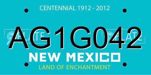 AG1G042 New Mexico License Plate
