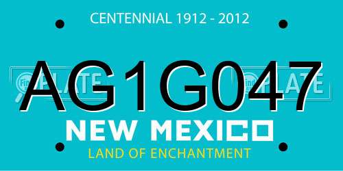 AG1G047 New Mexico License Plate