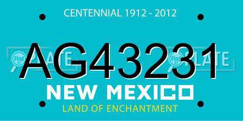 AG43231 New Mexico License Plate