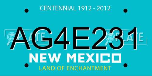 AG4E231 New Mexico License Plate