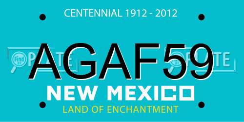 AGAF59 New Mexico License Plate
