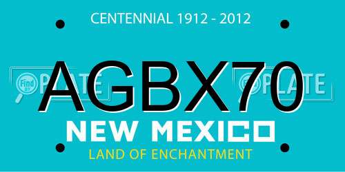 AGBX70 New Mexico License Plate