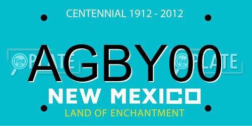 AGBY00 New Mexico License Plate