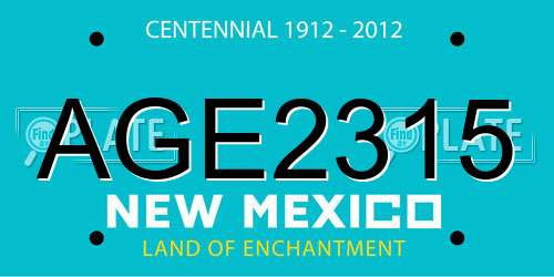AGE2315 New Mexico License Plate