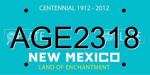 AGE2318 New Mexico License Plate
