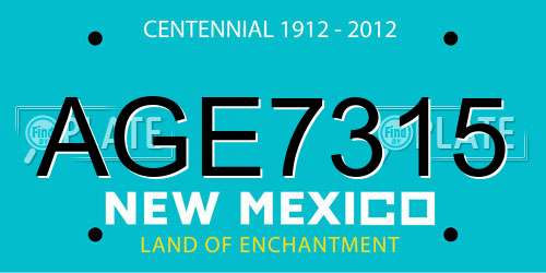 AGE7315 New Mexico License Plate