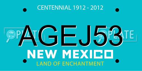AGEJ53 New Mexico License Plate