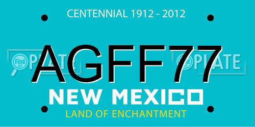 AGFF77 New Mexico License Plate