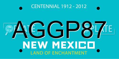 AGGP87 New Mexico License Plate