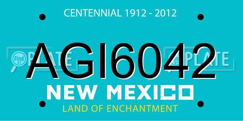 AGI6042 New Mexico License Plate
