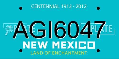 AGI6047 New Mexico License Plate