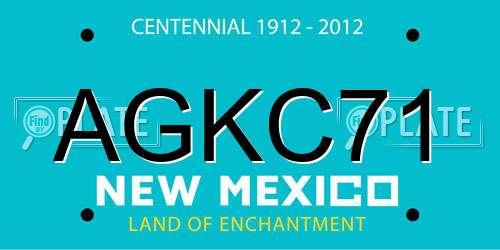 AGKC71 New Mexico License Plate