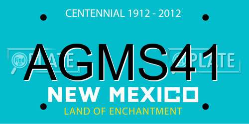 AGMS41 New Mexico License Plate