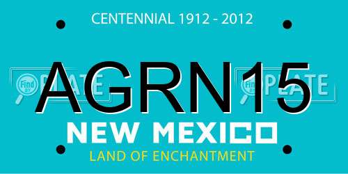 AGRN15 New Mexico License Plate