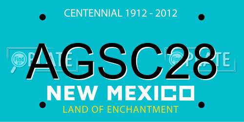 AGSC28 New Mexico License Plate