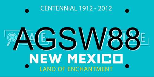 AGSW88 New Mexico License Plate