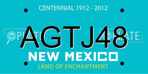 AGTJ48 New Mexico License Plate