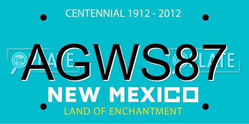 AGWS87 New Mexico License Plate