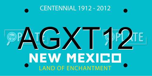 AGXT12 New Mexico License Plate