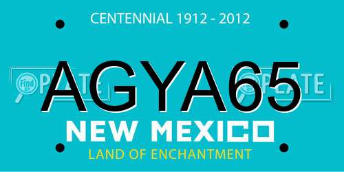 AGYA65 New Mexico License Plate