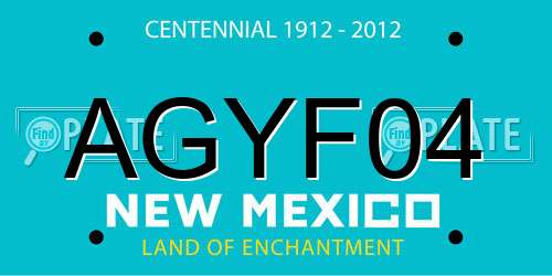 AGYF04 New Mexico License Plate