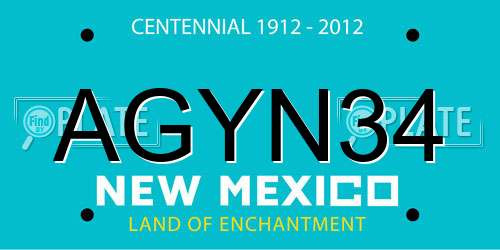 AGYN34 New Mexico License Plate