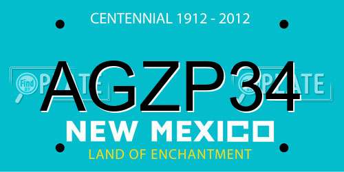 AGZP34 New Mexico License Plate