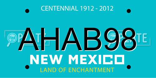 AHAB98 New Mexico License Plate