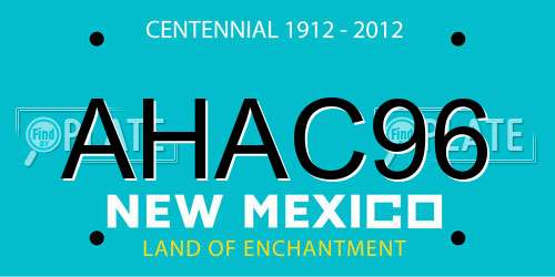 AHAC96 New Mexico License Plate