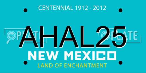 AHAL25 New Mexico License Plate
