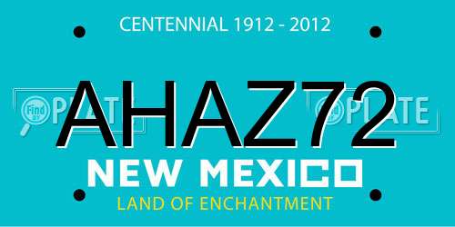 AHAZ72 New Mexico License Plate