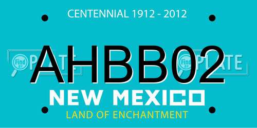 AHBB02 New Mexico License Plate