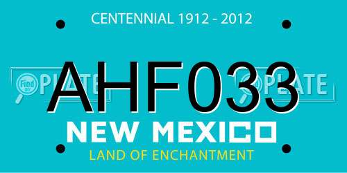AHF033 New Mexico License Plate