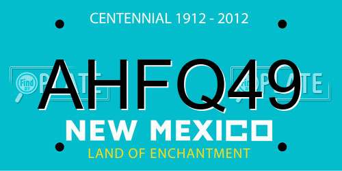 AHFQ49 New Mexico License Plate