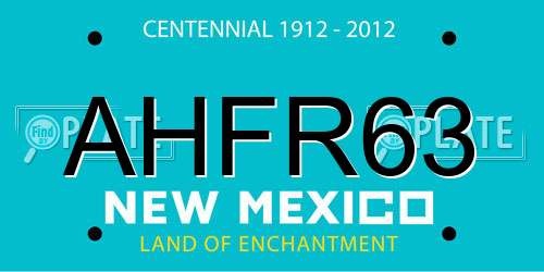 AHFR63 New Mexico License Plate