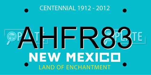 AHFR83 New Mexico License Plate