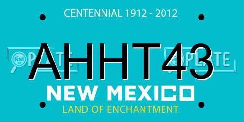 AHHT43 New Mexico License Plate