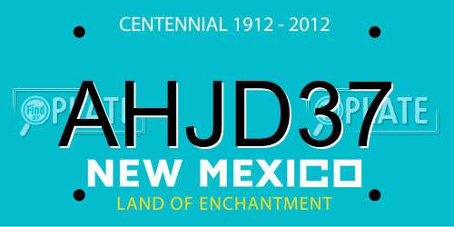 AHJD37 New Mexico License Plate