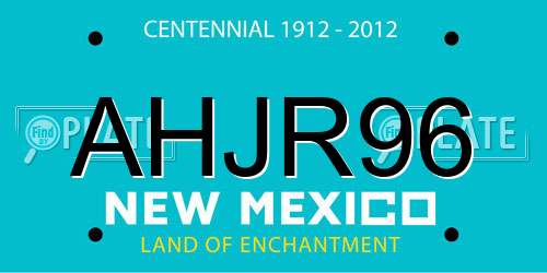 AHJR96 New Mexico License Plate