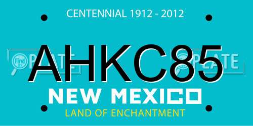 AHKC85 New Mexico License Plate
